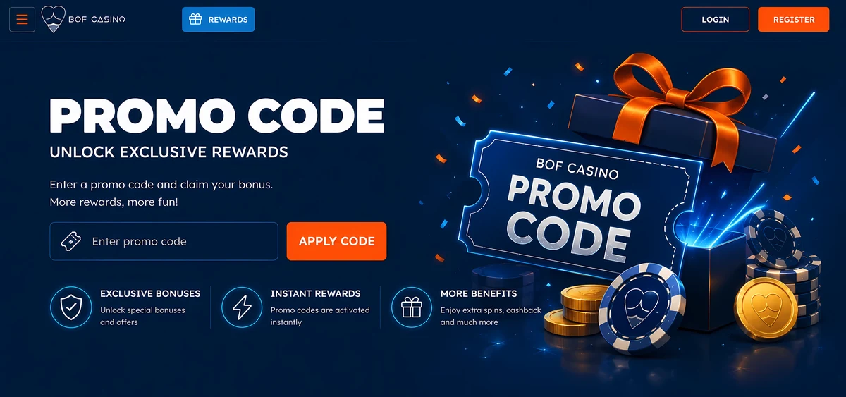 Bof Casino bonus pack card for new GB accounts